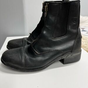Ariat Black Leather Zip Ankle Boots Size 5 Women Riding Boot